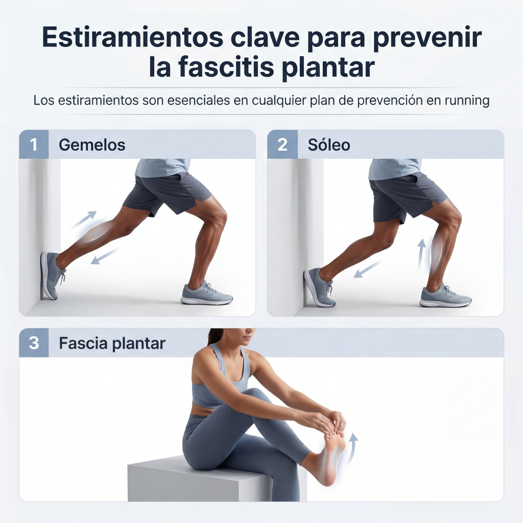 estiramientos fascitis plantar running