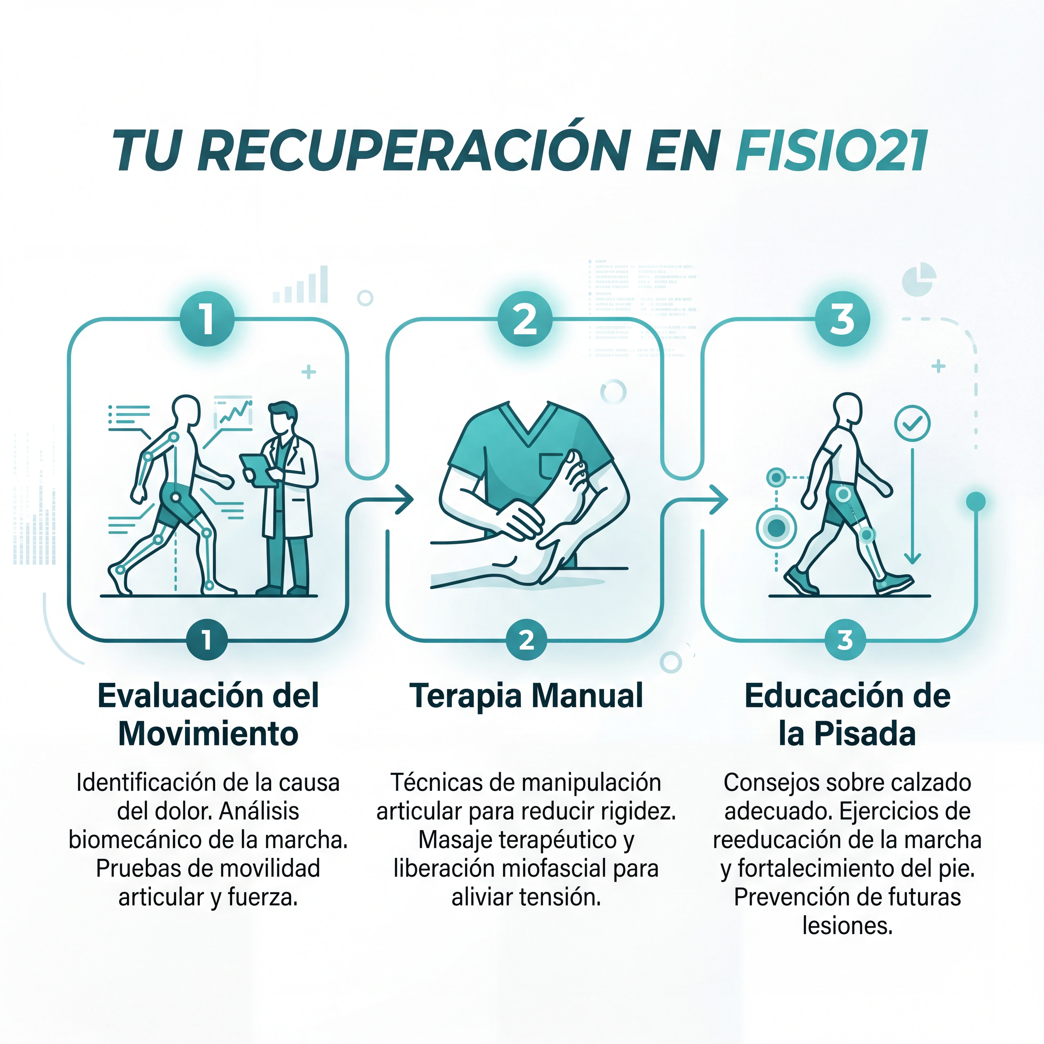 Nuestro proceso personalizado de fisioterapia de pie en Lima para aliviar el dolor.