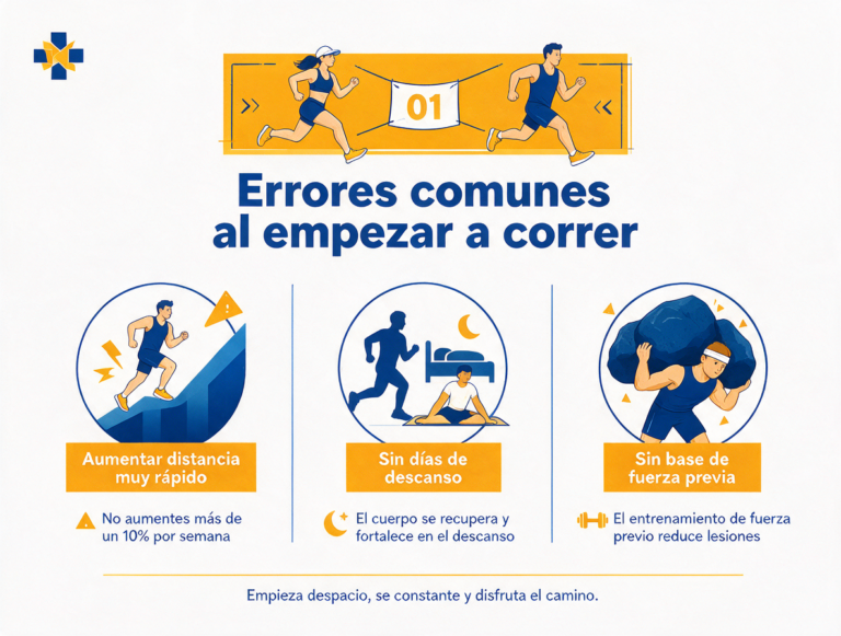 Infografía con errores comunes al empezar a correr